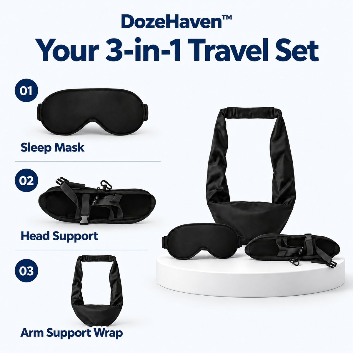 DozeHaven™ 3 in 1 Travel Sleep Set